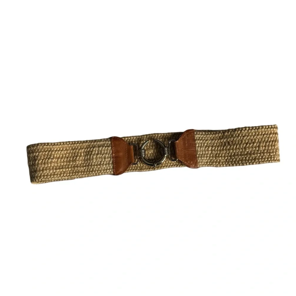 Vintage Woven Gold Tone Buckle Belt Women's‎ One Size